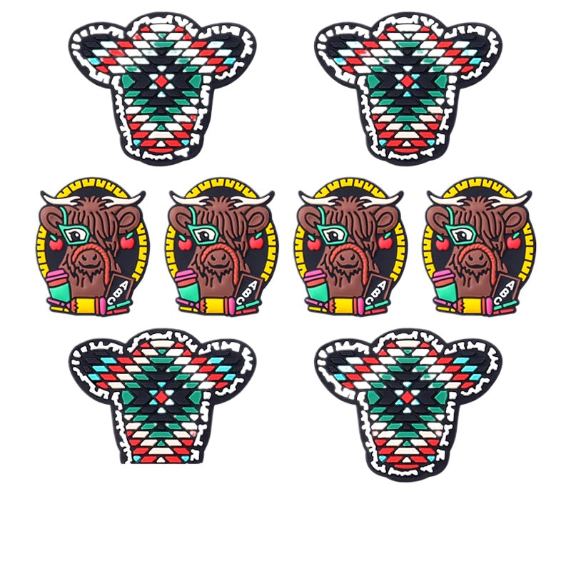 Wholesale 20pcs Western Style Bull Head Silicone Beads Focal Beads DIY Accessories ACC-BDS-RongFa017