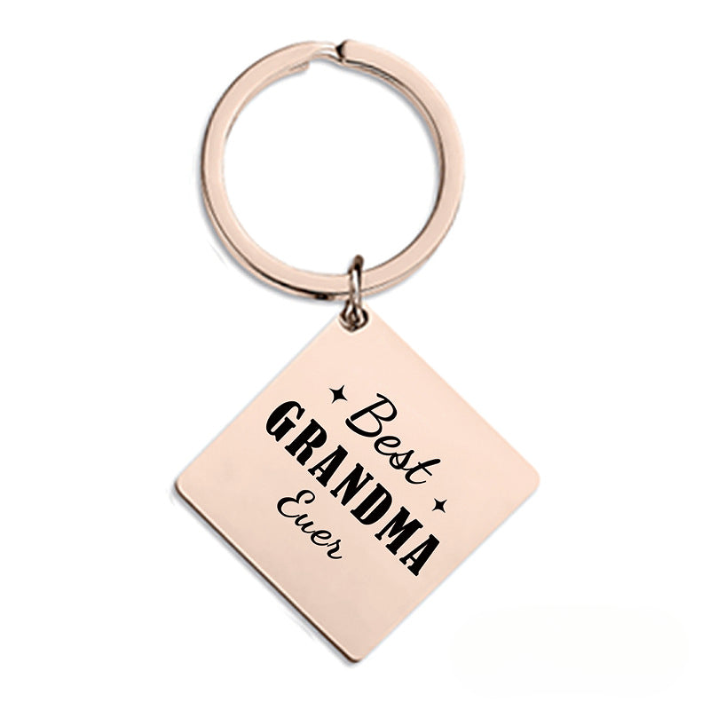 Wholesale Mother's Day Gift Metal Square Keychain ACC-KC-Ganggu008