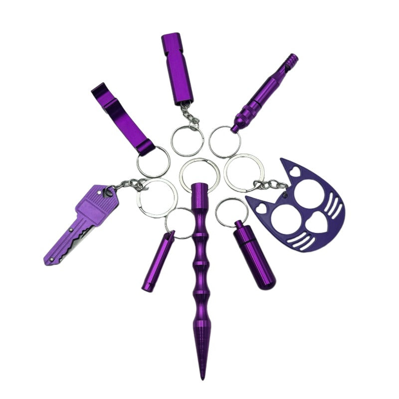 Wholesale 8pcs/set Outdoor Keychain Set Jewelry Accessories Keychain Pendant ACCHW-KC-KaBiao006