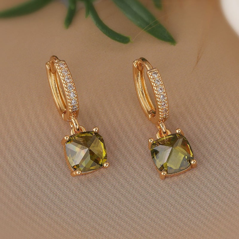 Wholesale High-grade Copper Plated Real Gold Zircon Earrings ACC-ES-AG003