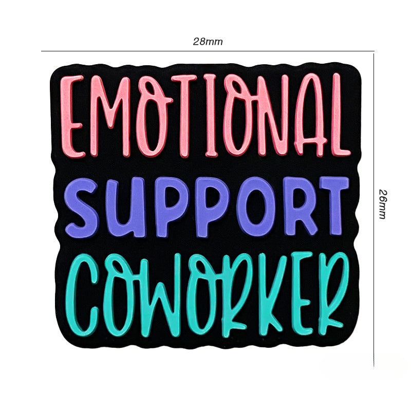 Wholesale 10pcs Silicone Beads English Cartoon Focus Beads Teething Chain Beads ACC-BDS-WDX207