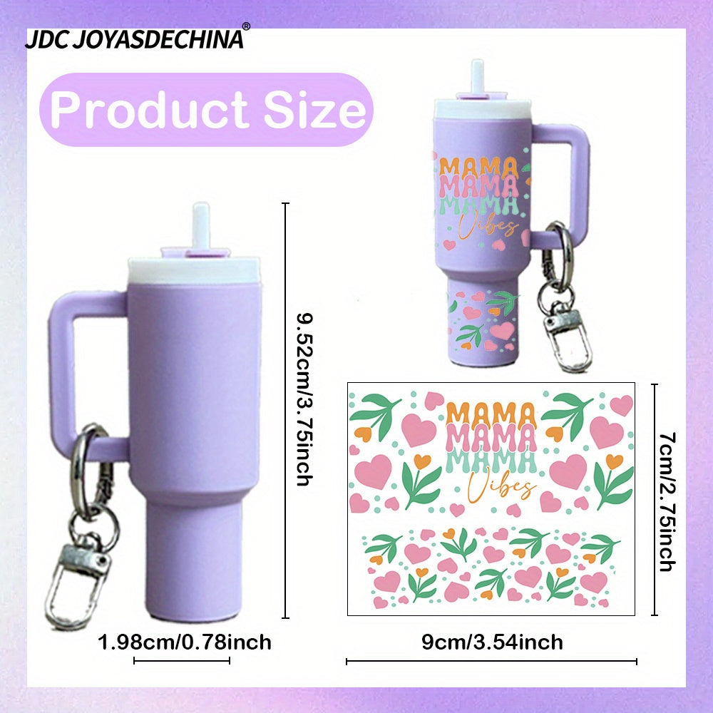 10pcs/16pcs/20pcs UV DTF Wraps for Mini Tumbler Cup Lipstick Holder Keychain, Cute Charms for Handbags And Backpack DIY Gift Cup Sticker Gift