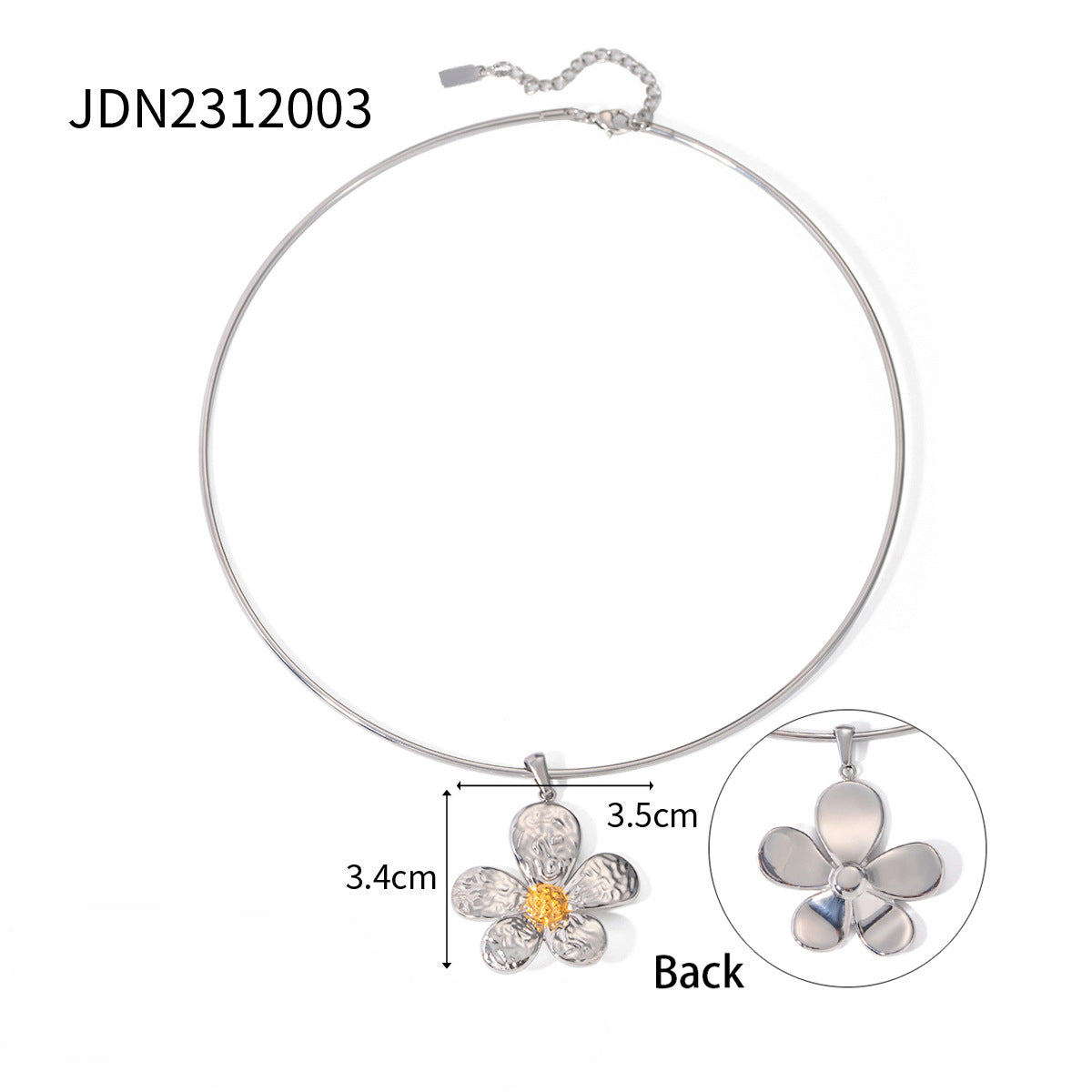 Wholesale Stainless Steel Flower Pendant Necklace ACC-NE-JieDing004