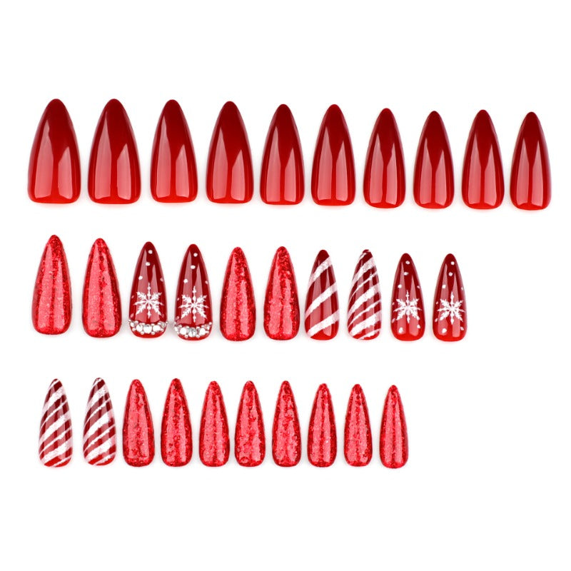 Wholesale 24 Pieces/box Christmas Candy Stripe Nails Kits Nail Stickers ACC-NS-LeFan206