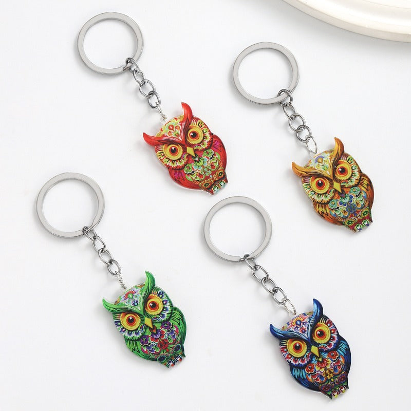 Wholesale 3D Pattern Flat Owl Keychain ACC-KC-RongRui022