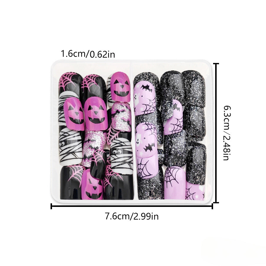 Wholesale 48 Pieces/box Halloween Press-on Nails Kits Nail Stickers ACC-NS-GuaiXL113