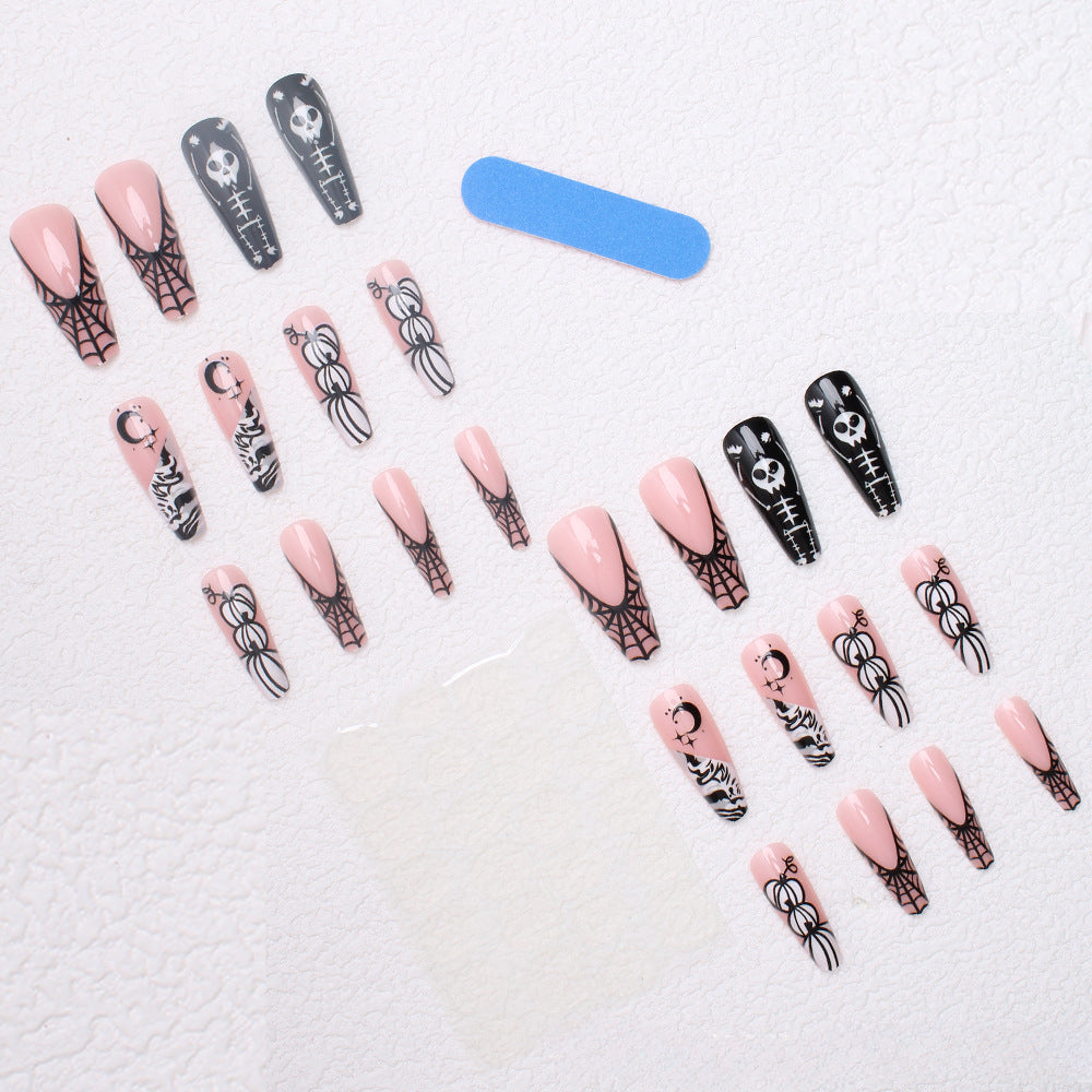 Wholesale 24 Pieces/box Halloween Press-on Nails Kits Nail Stickers ACC-NS-XingNai025