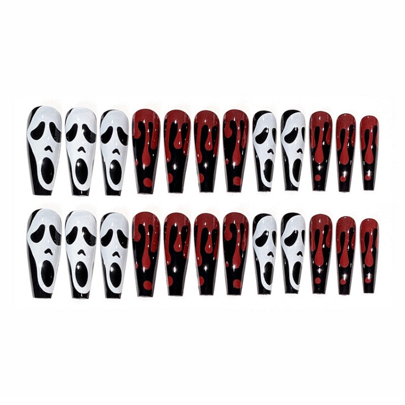 Wholesale 24 Pieces/box Halloween Ghost Skull Nails Kits Nail Stickers ACC-NS-DiNa010