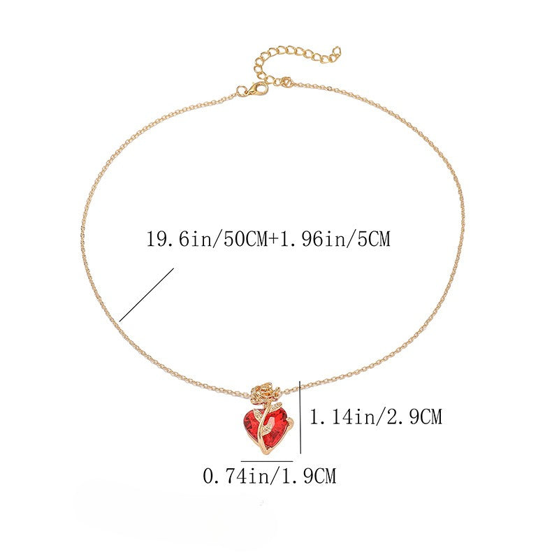 Wholesale Halloween Rose Gothic Dark Style Heart Shaped Necklaces ACC-NE-HaoYun001