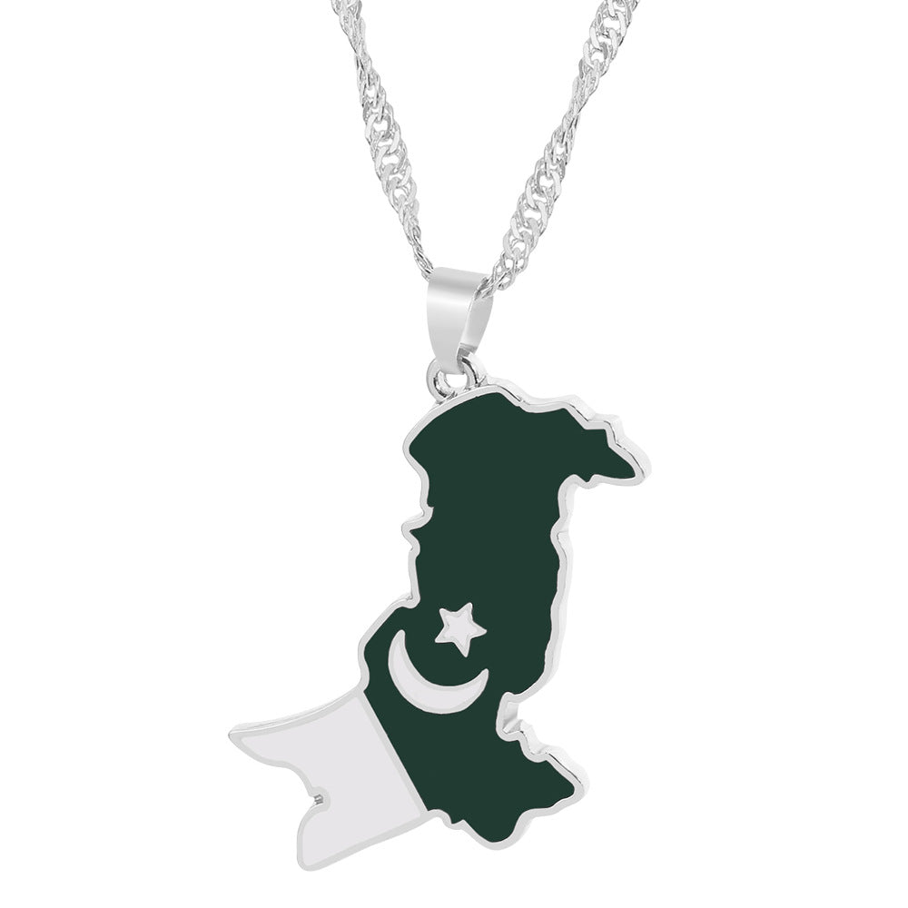 Wholesale  creative alloy jewelry world map necklace