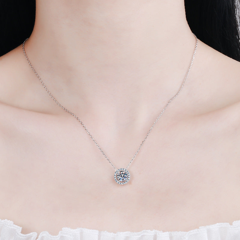 Wholesale 925 sterling silver moissanite necklace