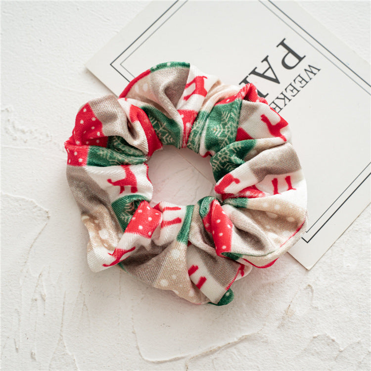 Wholesale 12pcs Christmas Flannel Hair Bands Hair Scrunchies ACC-HS-SanTai010