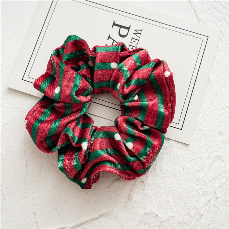 Wholesale 12pcs Christmas Flannel Hair Bands Hair Scrunchies ACC-HS-SanTai010