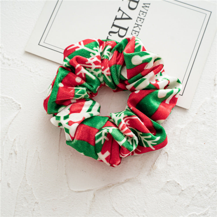 Wholesale 12pcs Christmas Flannel Hair Bands Hair Scrunchies ACC-HS-SanTai010