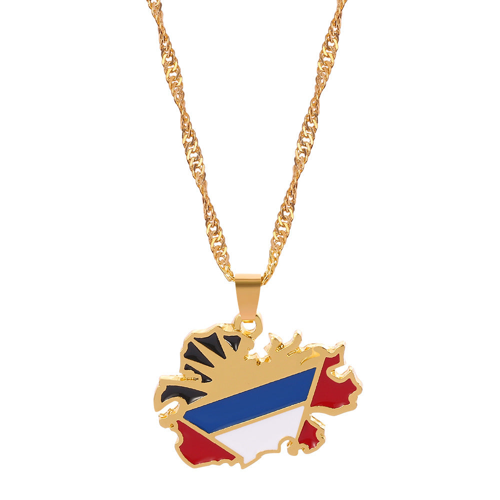 Wholesale  creative alloy jewelry world map necklace