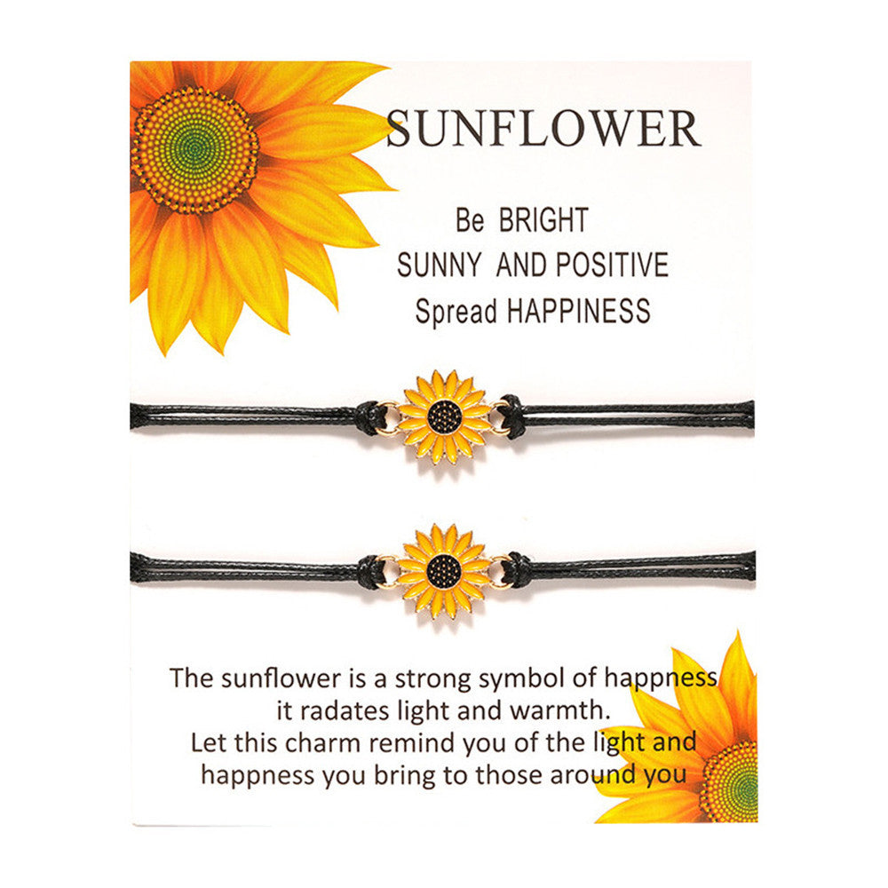 Wholesale  Alloy Sunflower  Woven Card Bracelet