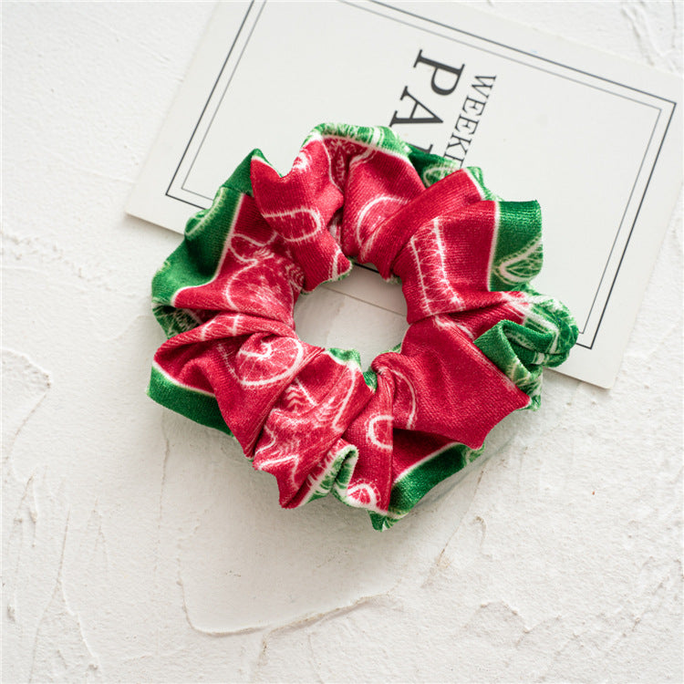 Wholesale 12pcs Christmas Flannel Hair Bands Hair Scrunchies ACC-HS-SanTai010