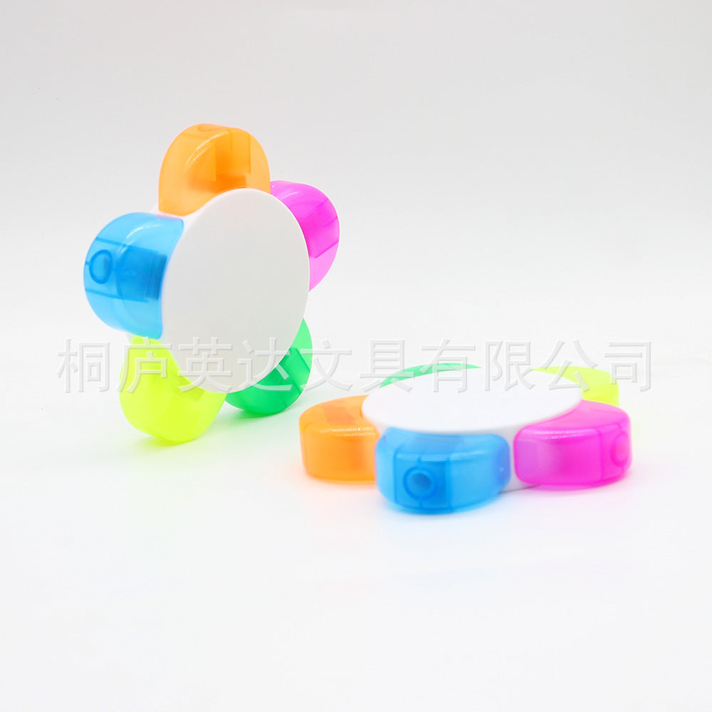 Wholesale Five-Flower highlighter five-color petal flower shape multi-color pen