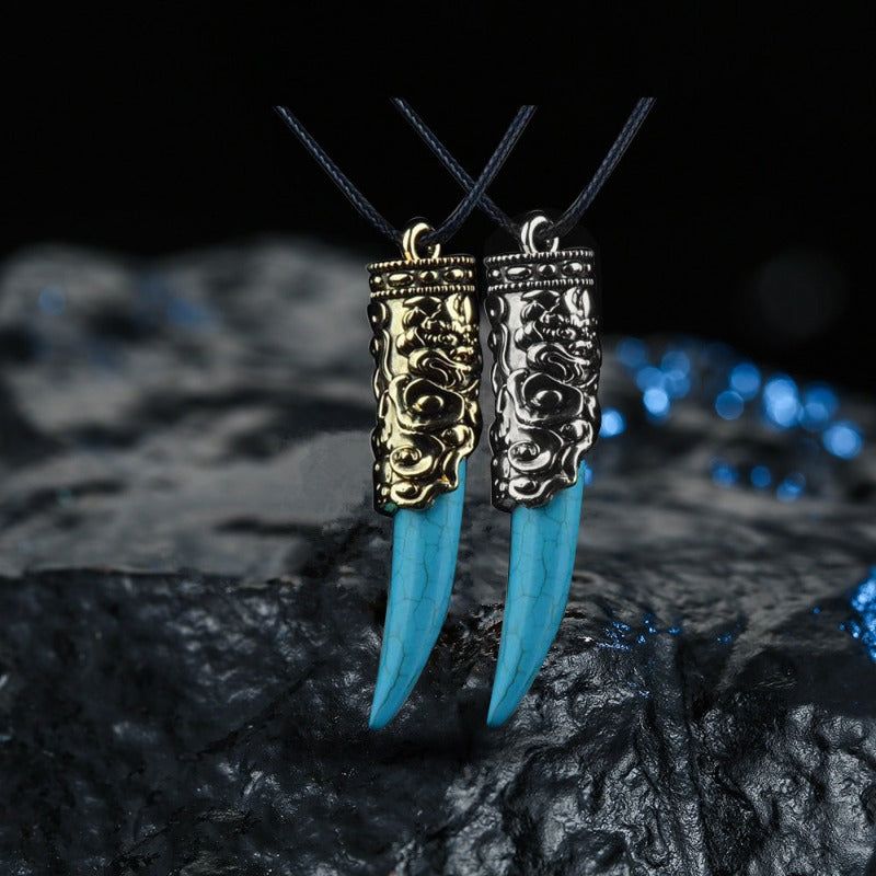 Wholesale Bohemian Turquoise Touching Gold Talisman Necklace ACC-NE-MiYi003