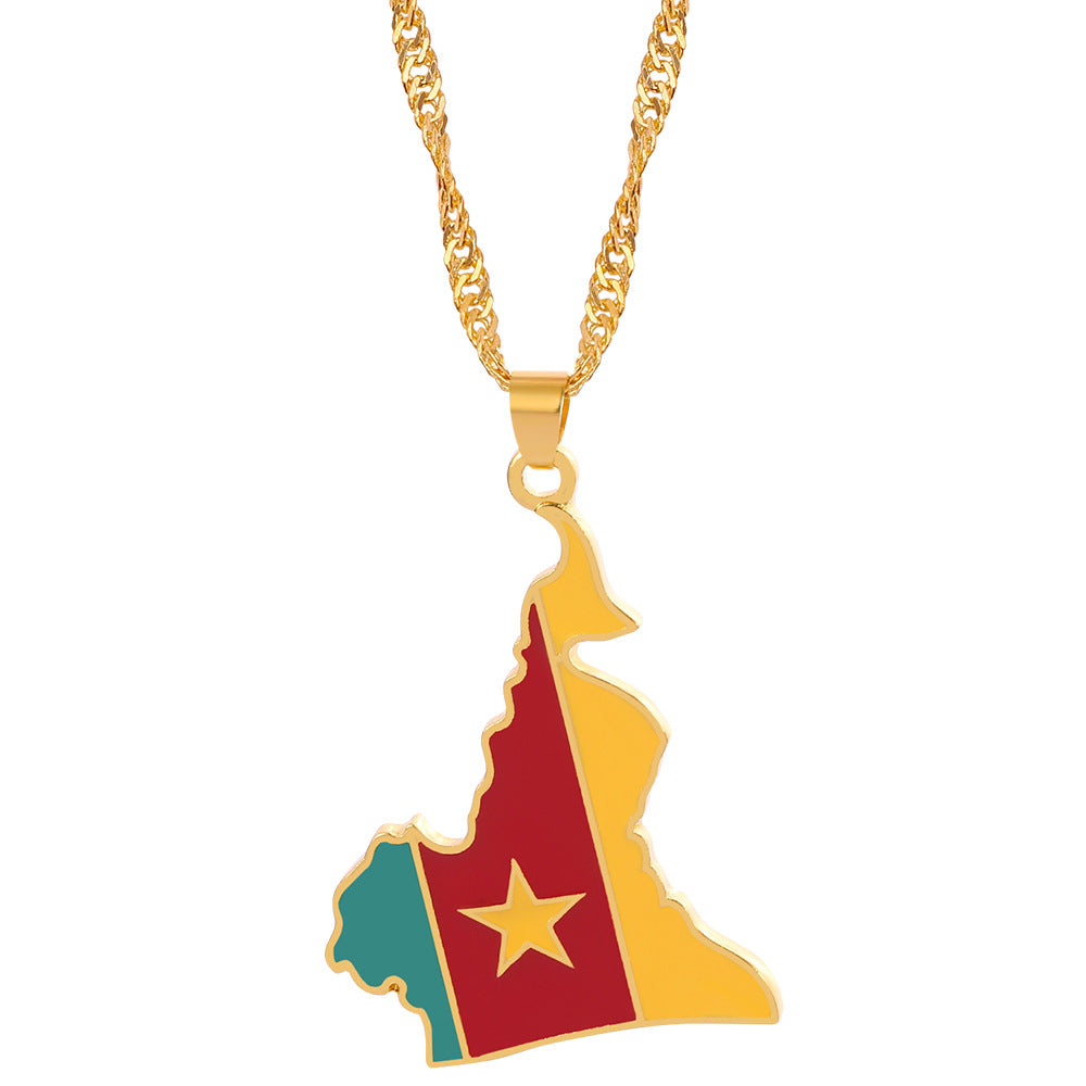 Wholesale  creative alloy jewelry world map necklace