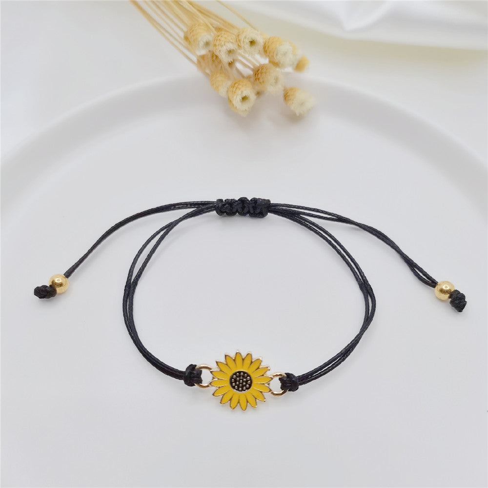 Wholesale  Alloy Sunflower  Woven Card Bracelet