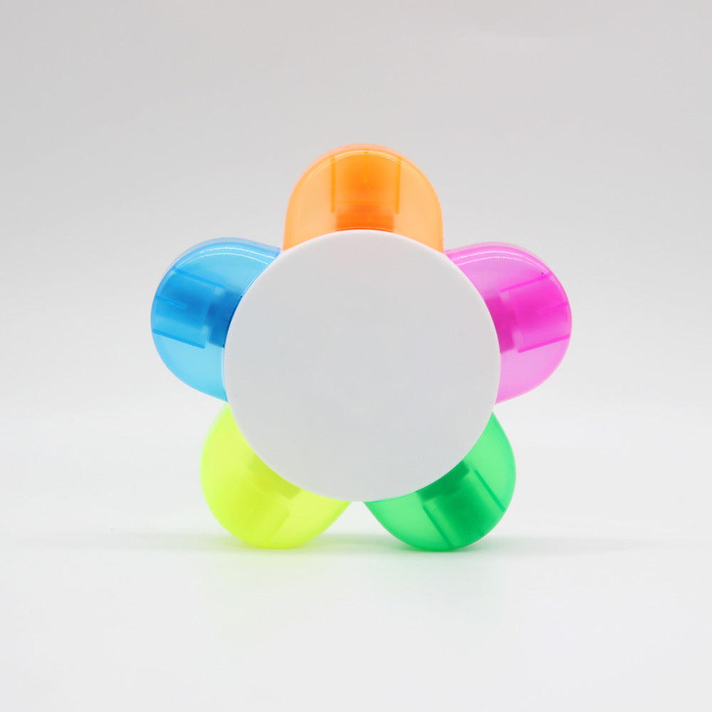 Wholesale Five-Flower highlighter five-color petal flower shape multi-color pen
