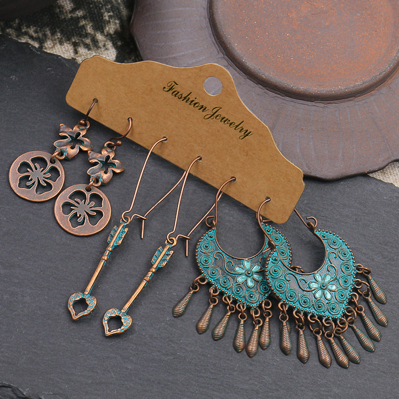 Wholesale Tassel Earrings Set,  Alloy Dripping Oil Water Drop Design,  Fashion Accessory for Party