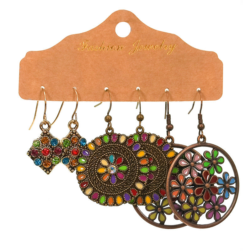 Wholesale Tassel Earrings Set,  Alloy Dripping Oil Water Drop Design,  Fashion Accessory for Party