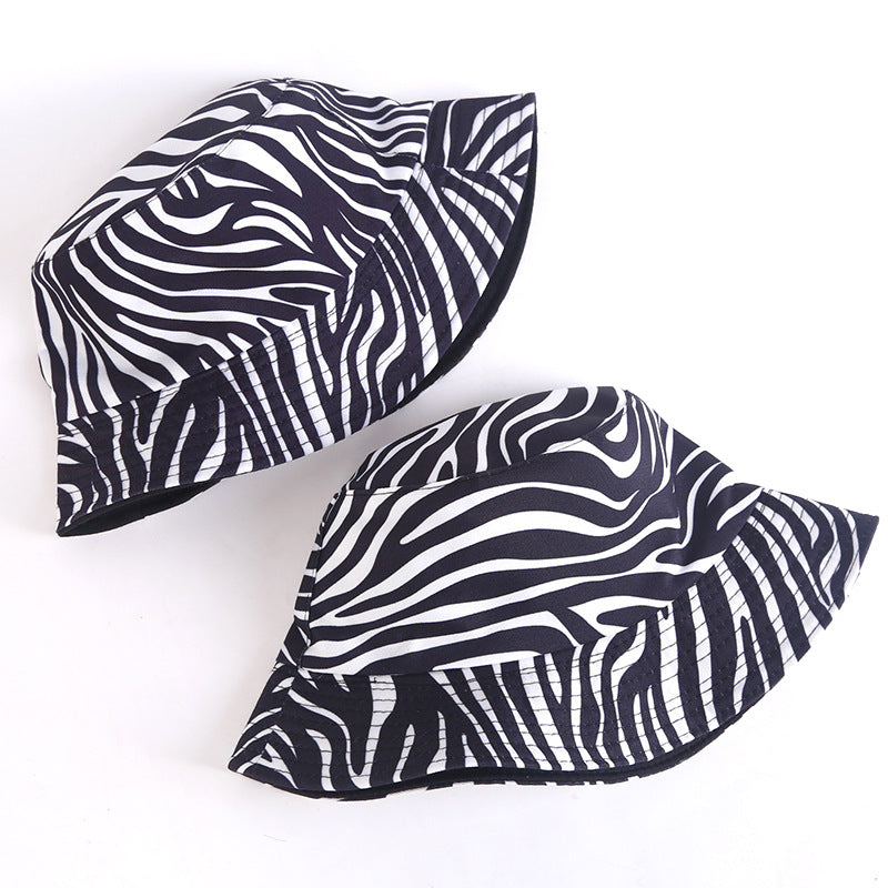 Wholesale Double-Sided Zebra Pattern Fisherman Hat Bucket Hat