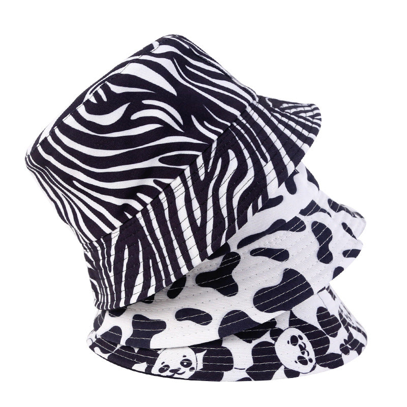 Wholesale Double-Sided Zebra Pattern Fisherman Hat Bucket Hat