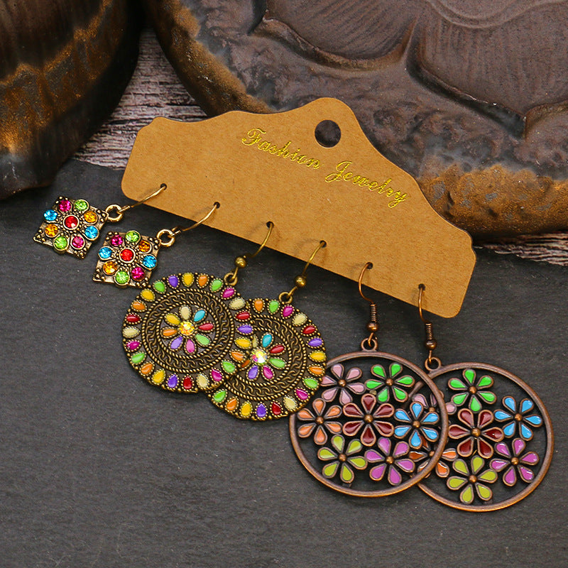Wholesale Tassel Earrings Set,  Alloy Dripping Oil Water Drop Design,  Fashion Accessory for Party