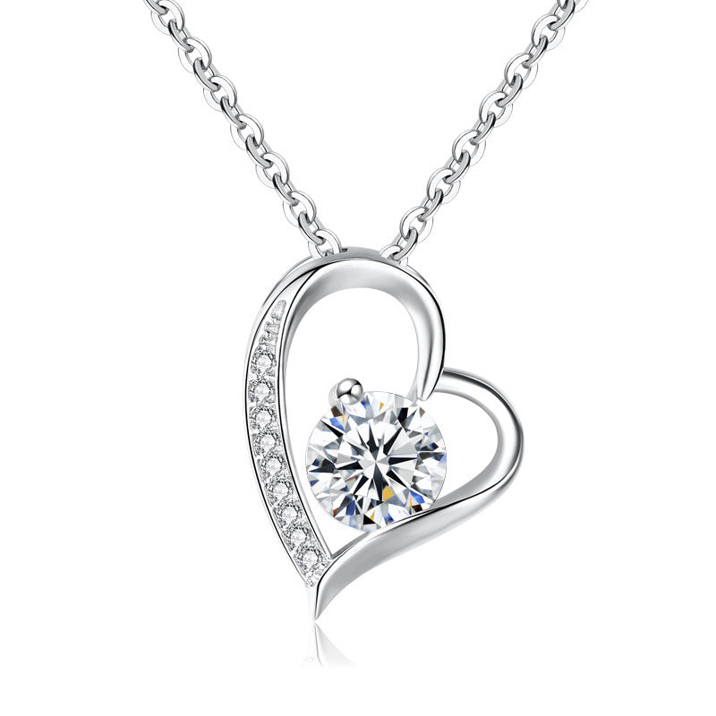 Wholesale S925 silver heart-shaped necklace