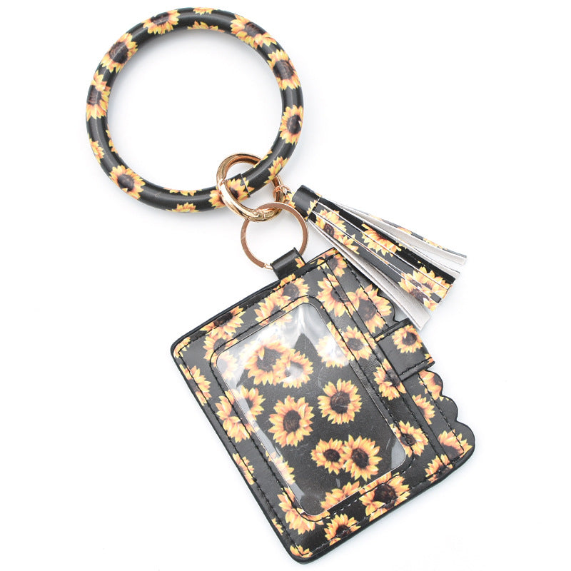 Wholesale Leopard Print PU Leather Tassel Keychain Wallet - Chic Fashion Accessory for Gift