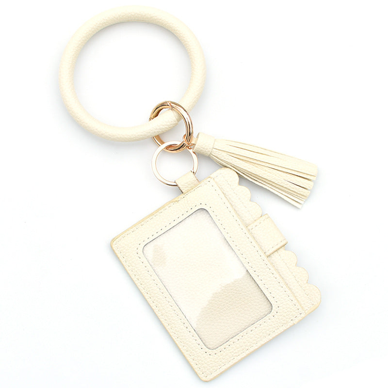 Wholesale Leopard Print PU Leather Tassel Keychain Wallet - Chic Fashion Accessory for Gift