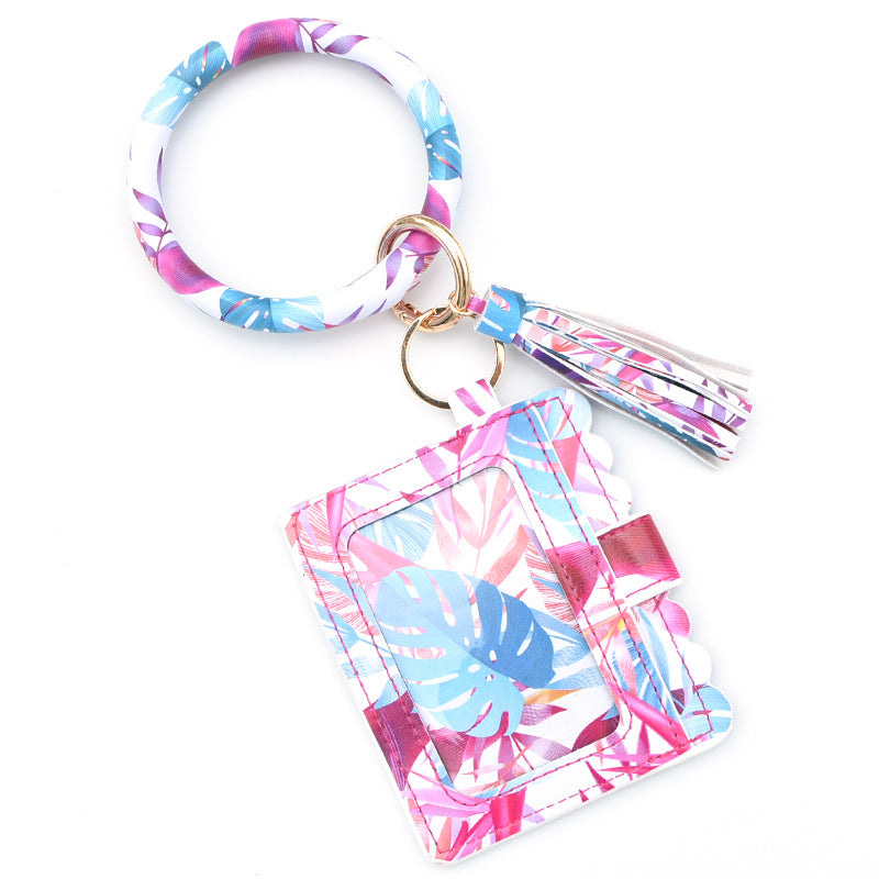 Wholesale Leopard Print PU Leather Tassel Keychain Wallet - Chic Fashion Accessory for Gift