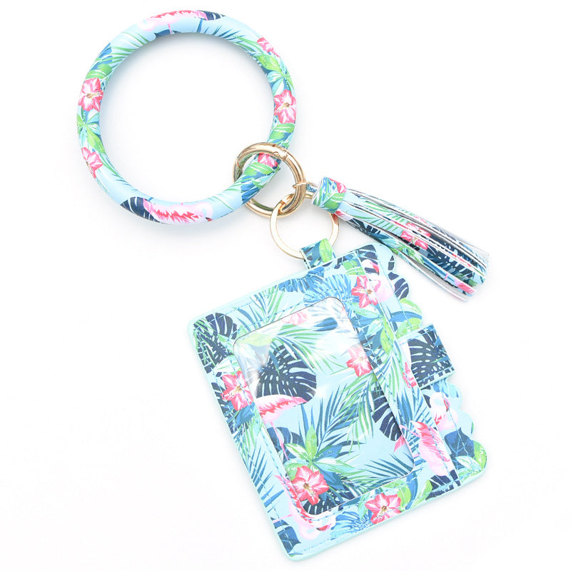 Wholesale Leopard Print PU Leather Tassel Keychain Wallet - Chic Fashion Accessory for Gift