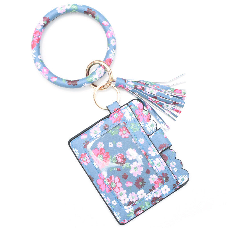 Wholesale Leopard Print PU Leather Tassel Keychain Wallet - Chic Fashion Accessory for Gift