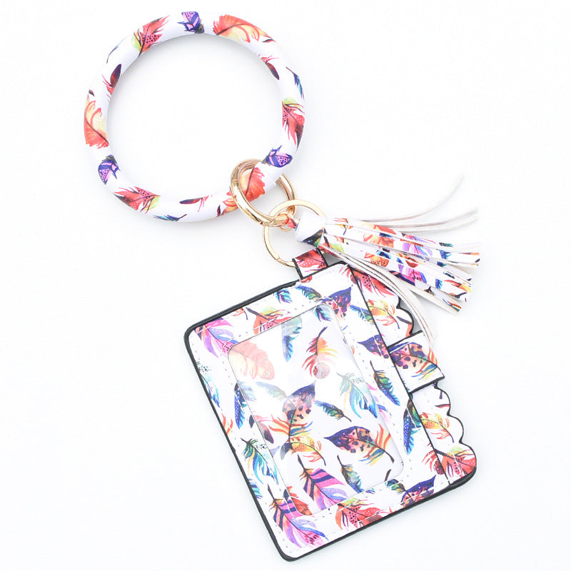 Wholesale Leopard Print PU Leather Tassel Keychain Wallet - Chic Fashion Accessory for Gift
