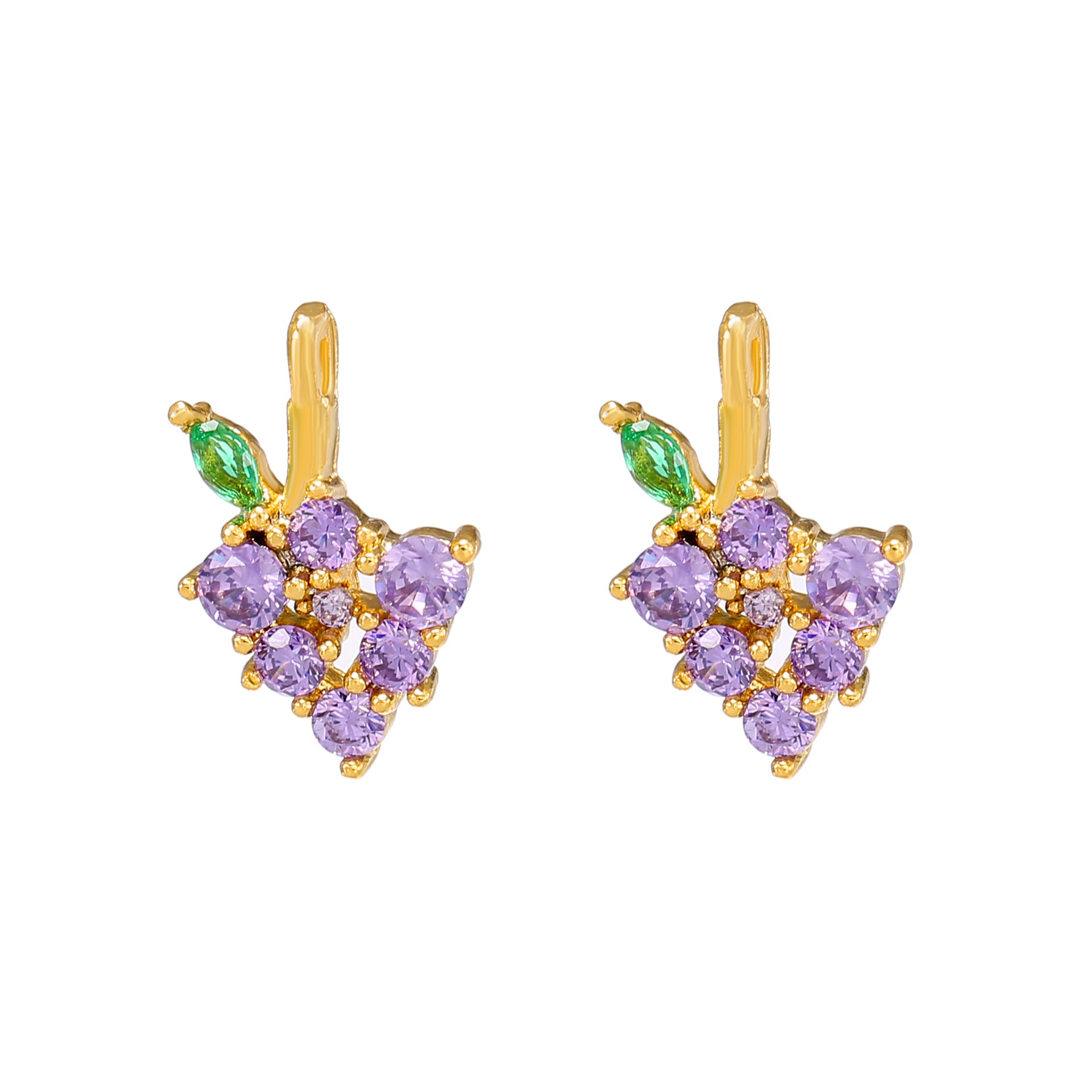 Wholesale Colored Zircon Fruit Copper Earrings ACC-ES-WuBen002