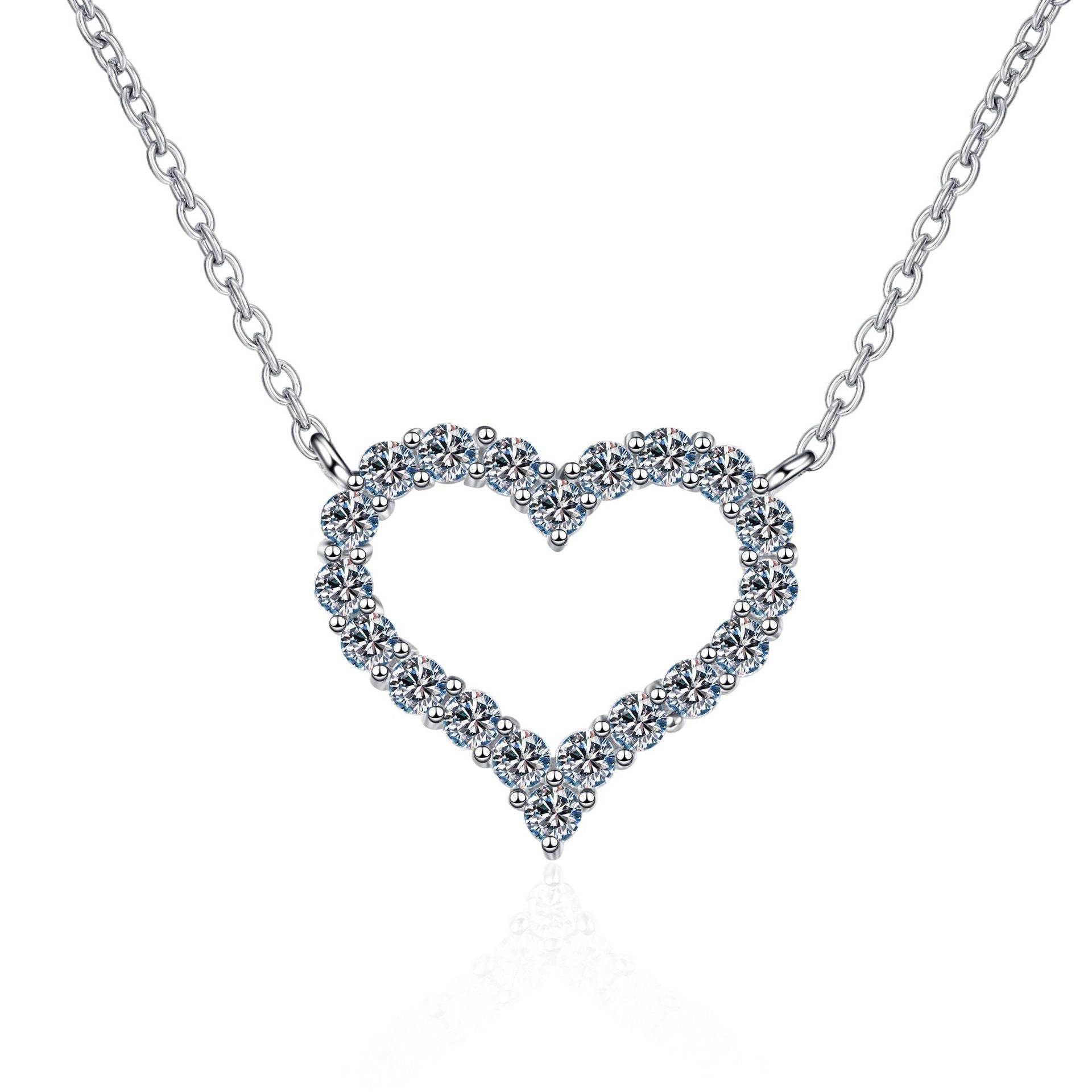 Wholesale S925 sterling silver plated pt950 gold heart necklace