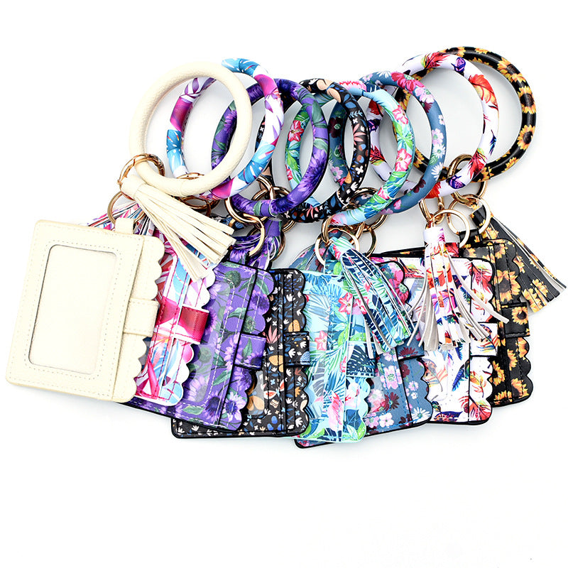 Wholesale Leopard Print PU Leather Tassel Keychain Wallet - Chic Fashion Accessory for Gift