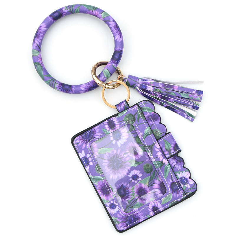 Wholesale Leopard Print PU Leather Tassel Keychain Wallet - Chic Fashion Accessory for Gift