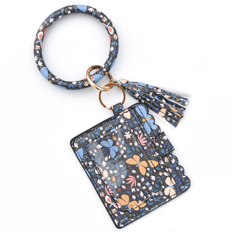 Wholesale Leopard Print PU Leather Tassel Keychain Wallet - Chic Fashion Accessory for Gift