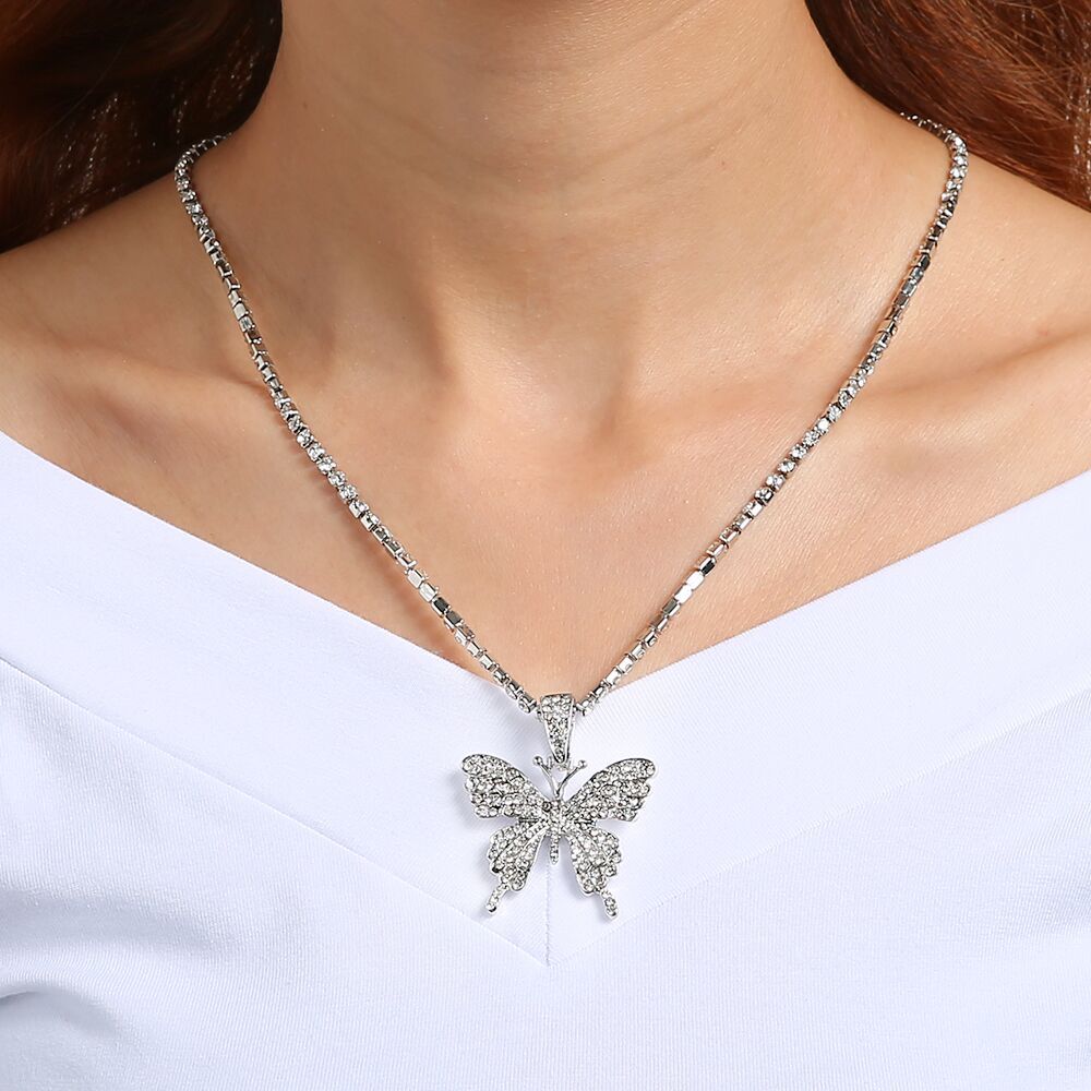 Wholesale Alloy Diamond Butterfly Necklace ACC-NE-KeRen001