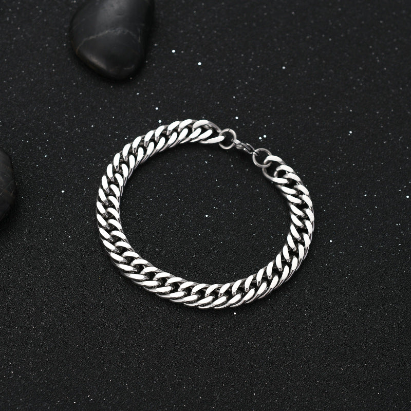 Bracciale hip-hop in acciaio al titanio all'ingrosso