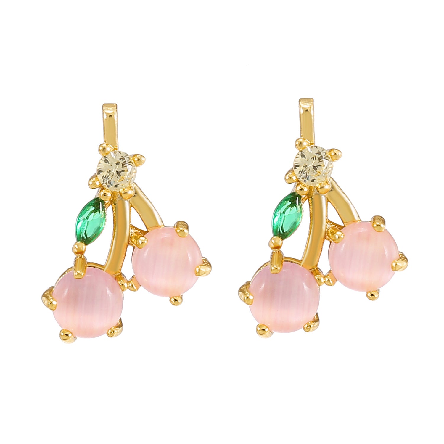 Wholesale Colored Zircon Fruit Copper Earrings ACC-ES-WuBen002