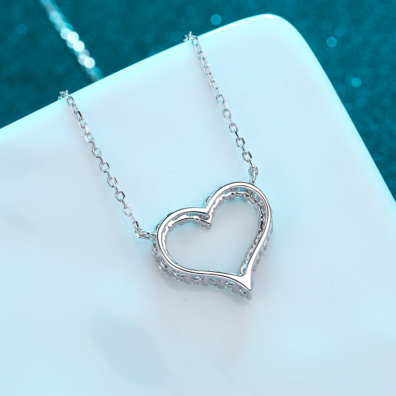 Wholesale S925 sterling silver plated pt950 gold heart necklace