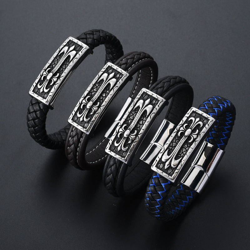 Wholesale leather woven retro bracelet