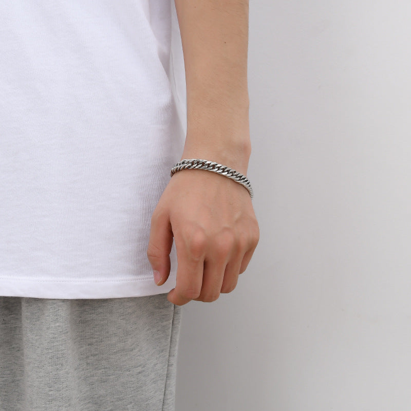 Bracciale hip-hop in acciaio al titanio all'ingrosso