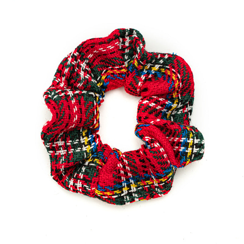 Wholesale 12pcs Christmas Plush Fabric Large Intestine Hair Scrunchies ACC-HS-SanTai009